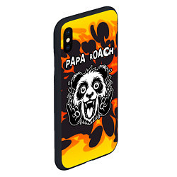 Чехол iPhone XS Max матовый Papa Roach рок панда и огонь, цвет: 3D-черный — фото 2