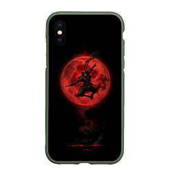Чехол iPhone XS Max матовый Ниндзя кровавой луны, цвет: 3D-темно-зеленый