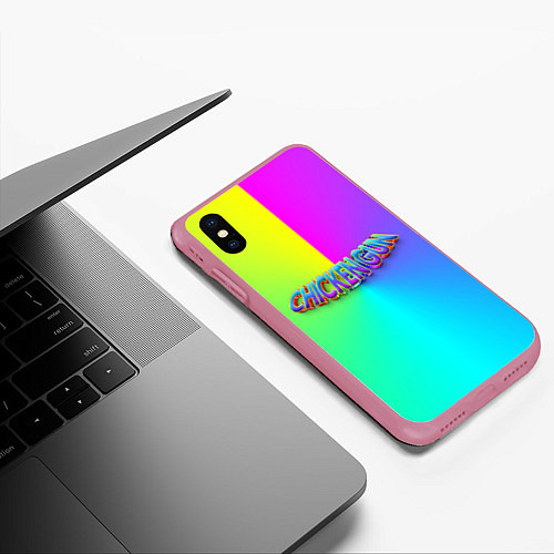 Чехол iPhone XS Max матовый Палитра чикен ган / 3D-Малиновый – фото 3