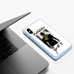 Чехол iPhone XS Max матовый JoJo Wonder of U, цвет: 3D-голубой — фото 2