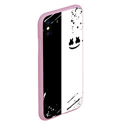 Чехол iPhone XS Max матовый Marshmello краски музыка, цвет: 3D-розовый — фото 2