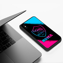 Чехол iPhone XS Max матовый Roma - neon gradient, цвет: 3D-черный — фото 2