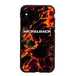 Чехол iPhone XS Max матовый Nickelback red lava, цвет: 3D-черный