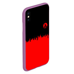 Чехол iPhone XS Max матовый Half life logo pattern steel, цвет: 3D-фиолетовый — фото 2