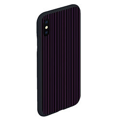Чехол iPhone XS Max матовый Тёмный фиолетовый в полоску, цвет: 3D-черный — фото 2