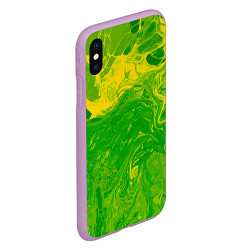 Чехол iPhone XS Max матовый Зеленые подтеки, цвет: 3D-сиреневый — фото 2