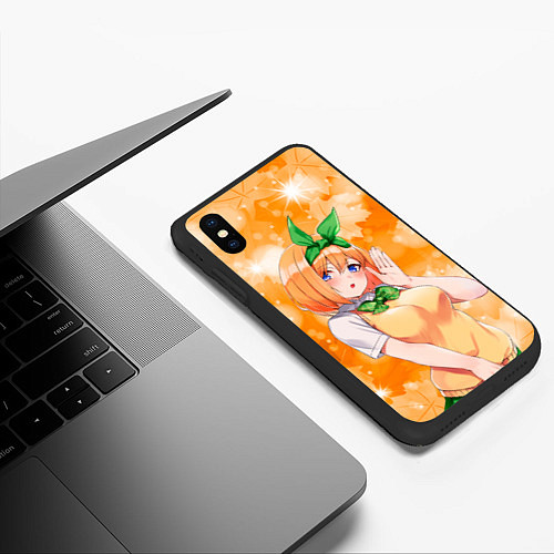 Чехол iPhone XS Max матовый Ёцуба Накано из Пяти невест / 3D-Черный – фото 3