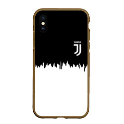 Чехол iPhone XS Max матовый Juventus белый огонь текстура, цвет: 3D-коричневый