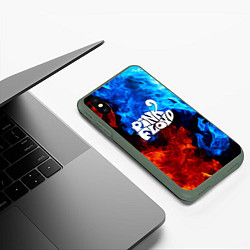 Чехол iPhone XS Max матовый Pink floyd битва огней, цвет: 3D-темно-зеленый — фото 2