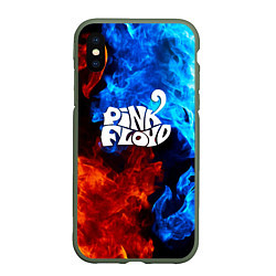 Чехол iPhone XS Max матовый Pink floyd битва огней, цвет: 3D-темно-зеленый