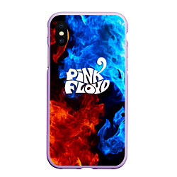 Чехол iPhone XS Max матовый Pink floyd битва огней, цвет: 3D-сиреневый