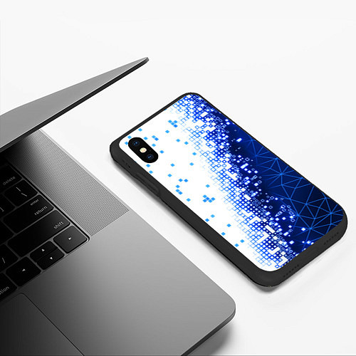 Чехол iPhone XS Max матовый Поврежденный цифровой скин / 3D-Черный – фото 3