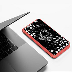 Чехол iPhone XS Max матовый Samurai pattern japan 2077, цвет: 3D-красный — фото 2
