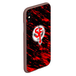 Чехол iPhone XS Max матовый Sally face красные искры, цвет: 3D-коричневый — фото 2