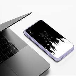 Чехол iPhone XS Max матовый Doom logo краски, цвет: 3D-светло-сиреневый — фото 2