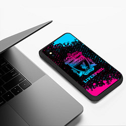 Чехол iPhone XS Max матовый Liverpool - neon gradient, цвет: 3D-черный — фото 2