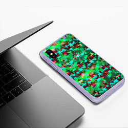 Чехол iPhone XS Max матовый Разноцветные осколки стекла, цвет: 3D-светло-сиреневый — фото 2