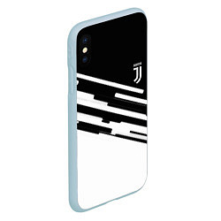 Чехол iPhone XS Max матовый Ювентус спорт текстура, цвет: 3D-голубой — фото 2