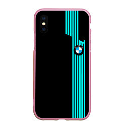 Чехол iPhone XS Max матовый BMW sport line geometry, цвет: 3D-розовый