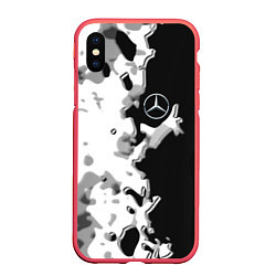 Чехол iPhone XS Max матовый Mercedes benz sport germany steel, цвет: 3D-красный