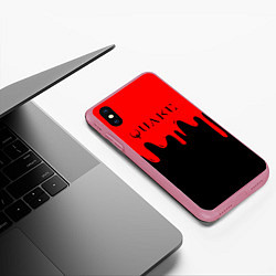 Чехол iPhone XS Max матовый Quake краски текстура шутер, цвет: 3D-малиновый — фото 2