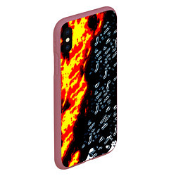 Чехол iPhone XS Max матовый Текстура огня и воды, цвет: 3D-малиновый — фото 2