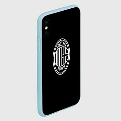 Чехол iPhone XS Max матовый Milan fc белое лого, цвет: 3D-голубой — фото 2