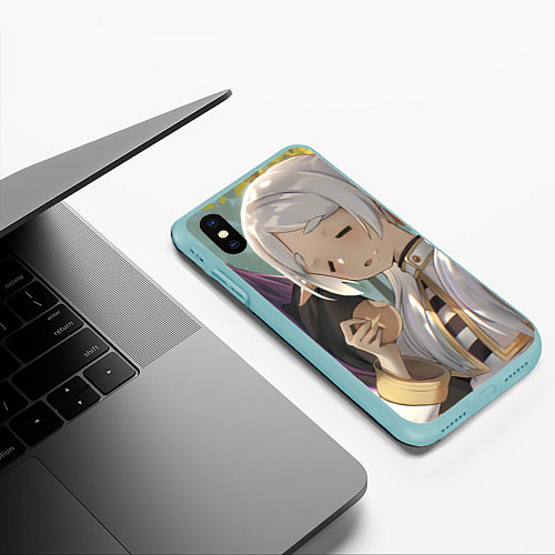 Чехол iPhone XS Max матовый Sousou no Frieren Фрирен Ферн / 3D-Мятный – фото 3