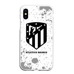 Чехол iPhone XS Max матовый Atletico Madrid sport на светлом фоне, цвет: 3D-белый