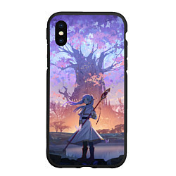 Чехол iPhone XS Max матовый Sousou no Frieren Фрирен tree, цвет: 3D-черный