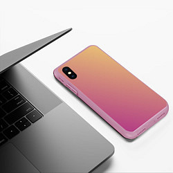 Чехол iPhone XS Max матовый Градиент желтый малиновый по диагонали, цвет: 3D-розовый — фото 2