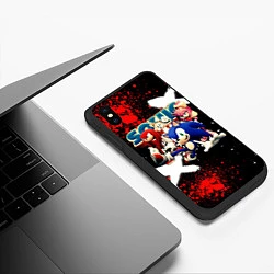 Чехол iPhone XS Max матовый Соник бум и его друзья, цвет: 3D-черный — фото 2