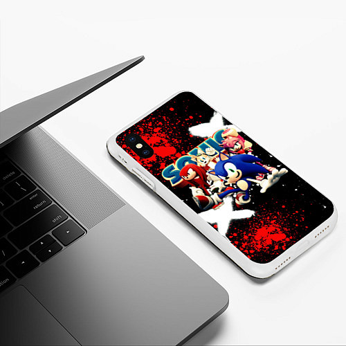 Чехол iPhone XS Max матовый Соник бум и его друзья / 3D-Белый – фото 3
