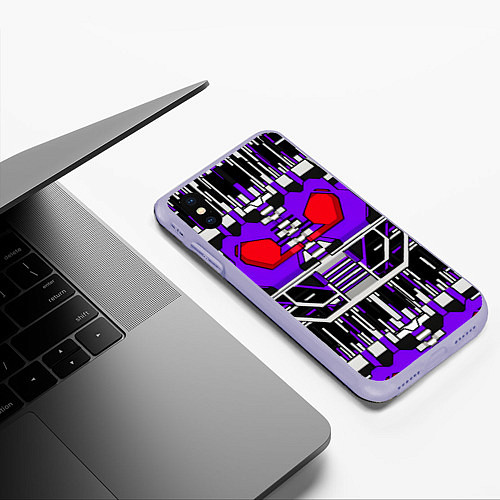 Чехол iPhone XS Max матовый Броня шоквейва трансформеры / 3D-Светло-сиреневый – фото 3