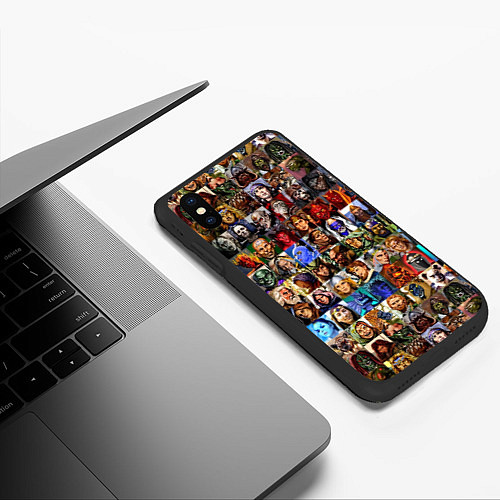 Чехол iPhone XS Max матовый Портреты всех героев / 3D-Черный – фото 3