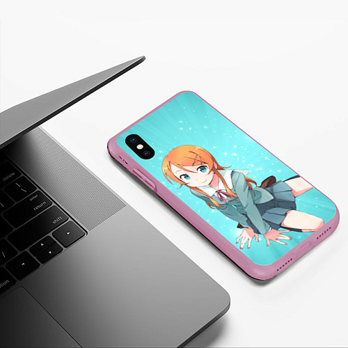 Чехол iPhone XS Max матовый Кирино Косака из OreImo / 3D-Розовый – фото 3