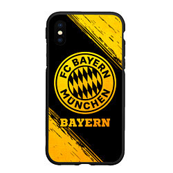 Чехол iPhone XS Max матовый Bayern - gold gradient, цвет: 3D-черный