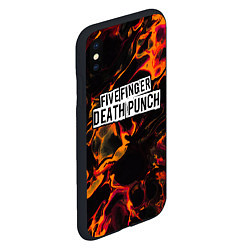 Чехол iPhone XS Max матовый Five Finger Death Punch red lava, цвет: 3D-черный — фото 2
