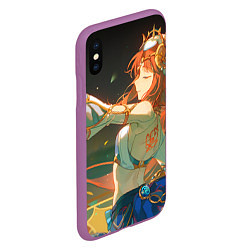 Чехол iPhone XS Max матовый Genshin Impact Nilou smile, цвет: 3D-фиолетовый — фото 2