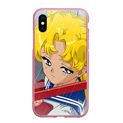 Чехол iPhone XS Max матовый Sailor Moon Усаги Цукино грустит, цвет: 3D-розовый