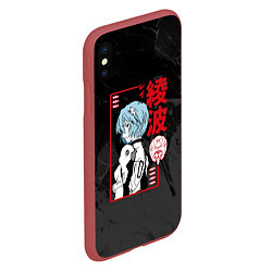 Чехол iPhone XS Max матовый Evangelion - Рей Аянами, цвет: 3D-красный — фото 2