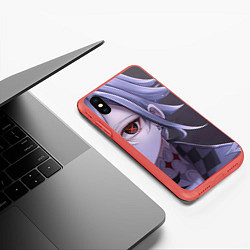 Чехол iPhone XS Max матовый Genshin Impact Арлекино, цвет: 3D-красный — фото 2