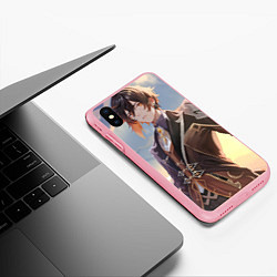 Чехол iPhone XS Max матовый Genshin Impact Zhong Li face serious, цвет: 3D-баблгам — фото 2