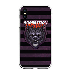 Чехол iPhone XS Max матовый Aggression inside - текстурный фон, цвет: 3D-белый