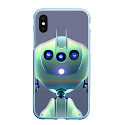 Чехол iPhone XS Max матовый Робот человекоподобный, цвет: 3D-голубой