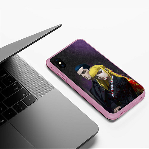 Чехол iPhone XS Max матовый Ведьма и зверь - Маг и путеводитель / 3D-Розовый – фото 3