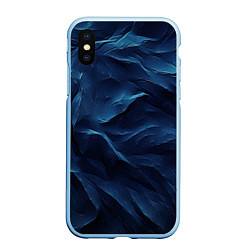 Чехол iPhone XS Max матовый Синие глубокие абстрактные волны, цвет: 3D-голубой