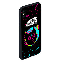 Чехол iPhone XS Max матовый Arctic Monkeys - rock star cat, цвет: 3D-черный — фото 2