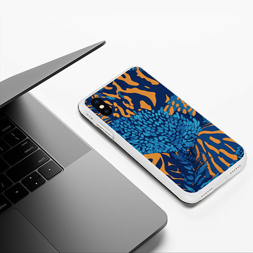 Чехол iPhone XS Max матовый Леопёрдовые пестринки / 3D-Белый – фото 3