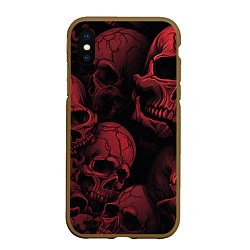 Чехол iPhone XS Max матовый Кровавые черепа, цвет: 3D-коричневый